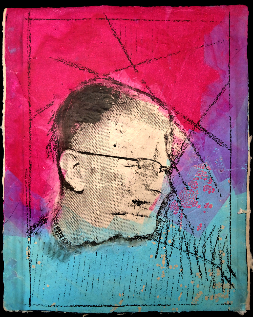 Michael Gelli Plate Portrait